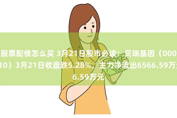 股票配债怎么买 3月21日股市必读：贝瑞基因（000710）3月21日收盘跌5.28%，主力净流出6566.59万元