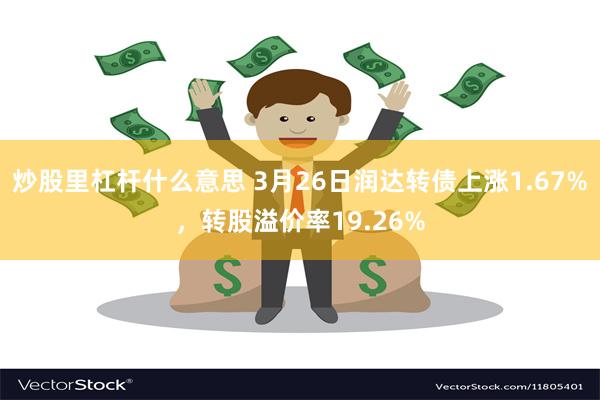 炒股里杠杆什么意思 3月26日润达转债上涨1.67%，转股溢价率19.26%